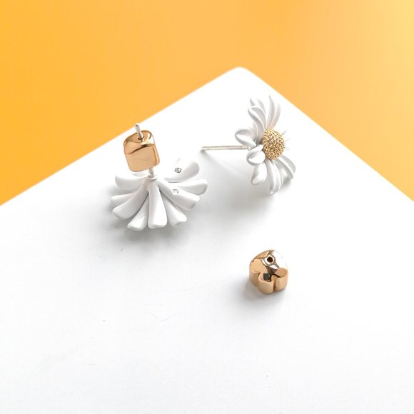 - Into The Bloom Gold White Stud Earrings by Kate Spade - Picture 4 of 4